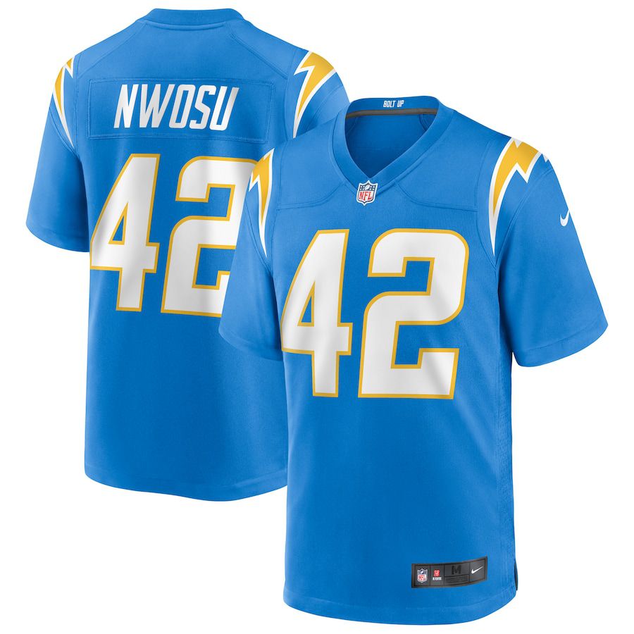 Men Los Angeles Chargers #42 Uchenna Nwosu Nike Powder Blue Game NFL Jersey->los angeles chargers->NFL Jersey